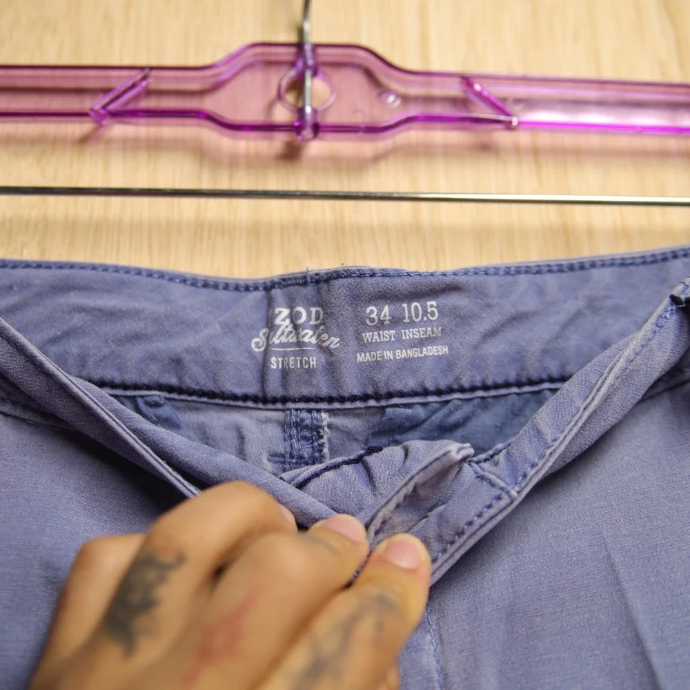 Izod Saltwater Stretch Cargo Shorts Mens 34 Blue Purple Faded Casual Summer
